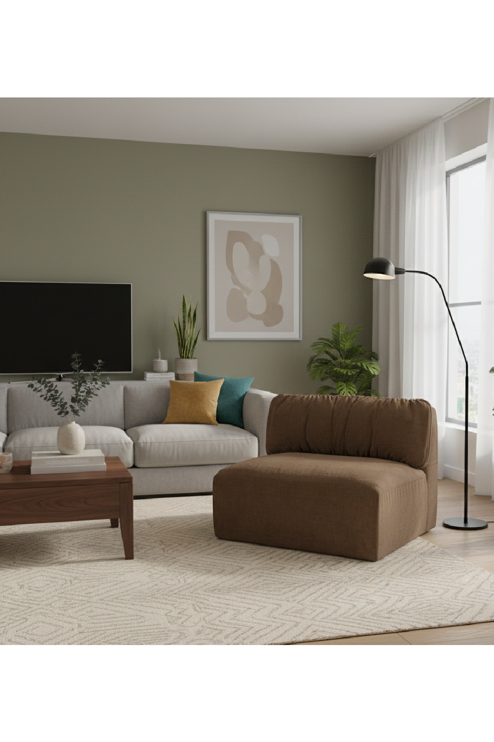 Chenille Slipper Chair | Novi Living Matina | Oroa.com