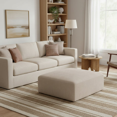 Chenille Square Ottoman | Novi Living Matina
