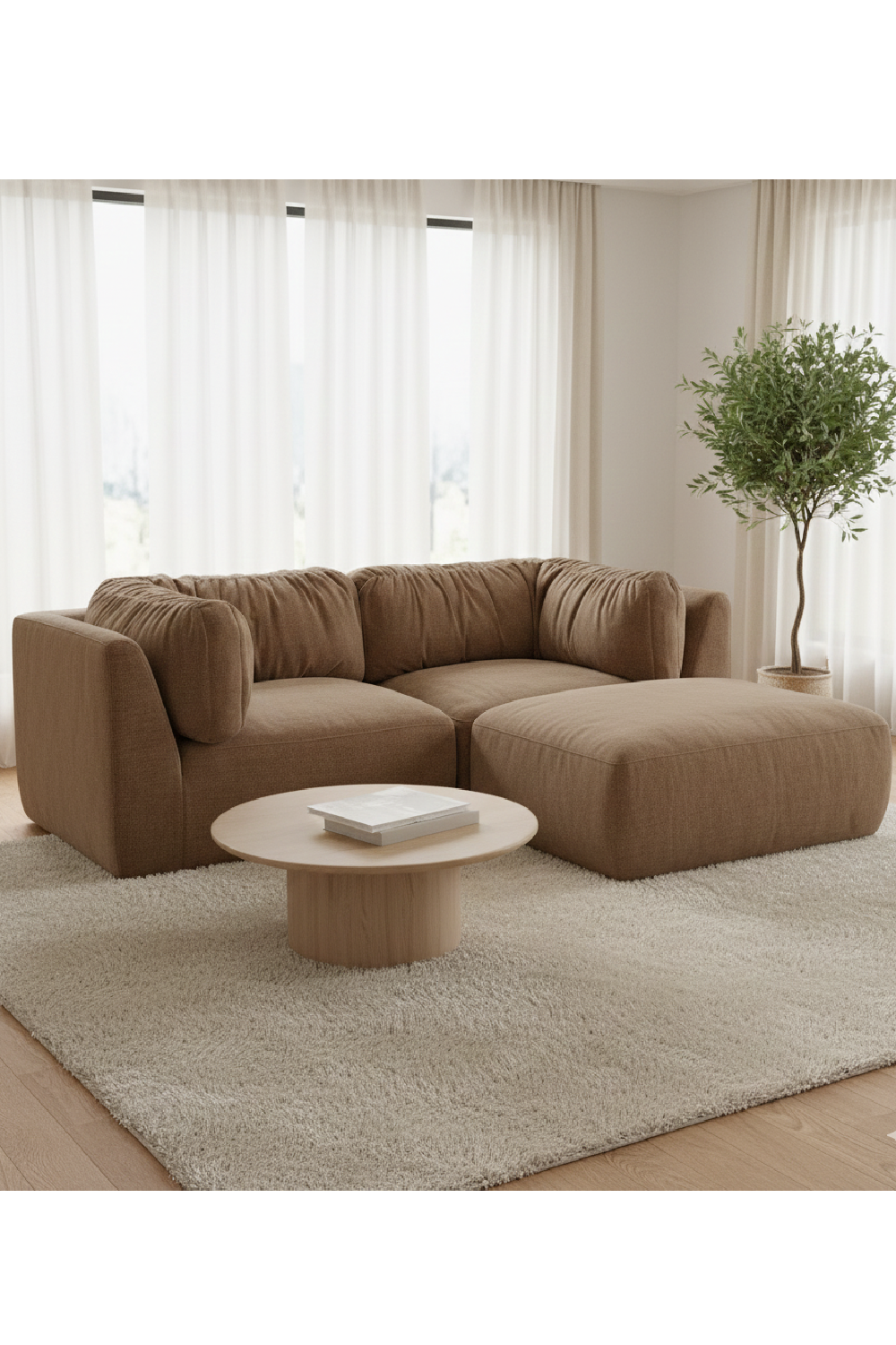 Chenille Sectional Corner Sofa | Novi Living Matina | Oroa.com