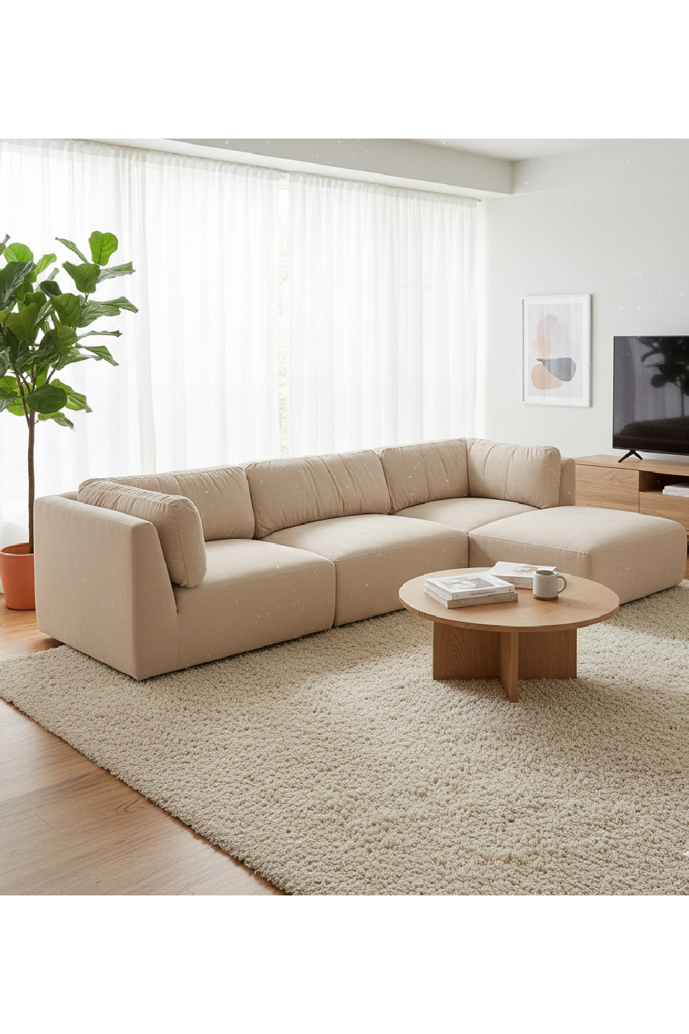 Chenille Modular Sofa | Novi Living Matina | Oroa.com
