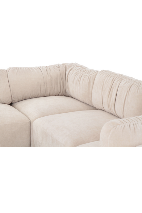Modern European furniture - Chenille L-Shaped Modular Sofa - www.oroa.com