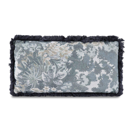 Modern European furniture - Blue Fringed Foliage Lumbar Pillow - www.oroa.com