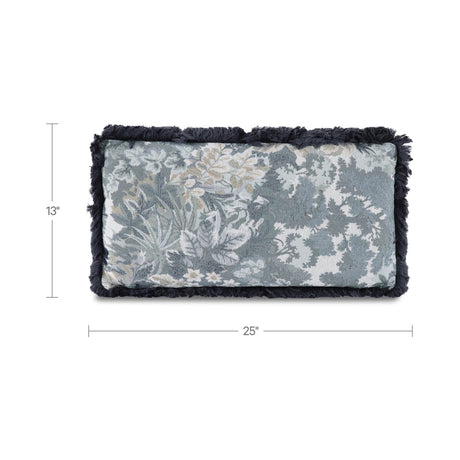 Modern European furniture - Blue Fringed Foliage Lumbar Pillow - www.oroa.com