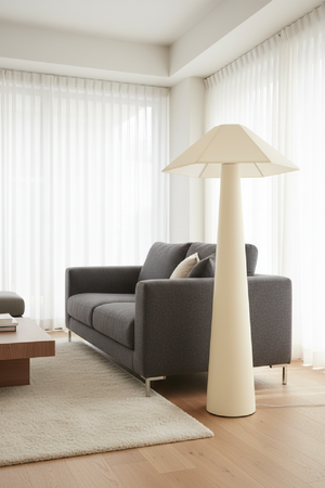 Cream Cotton Floor Lamp | Novi Living Gigi | Oroa.com