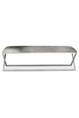 Modern European furniture - Gray Cowhide Bench - www.oroa.com