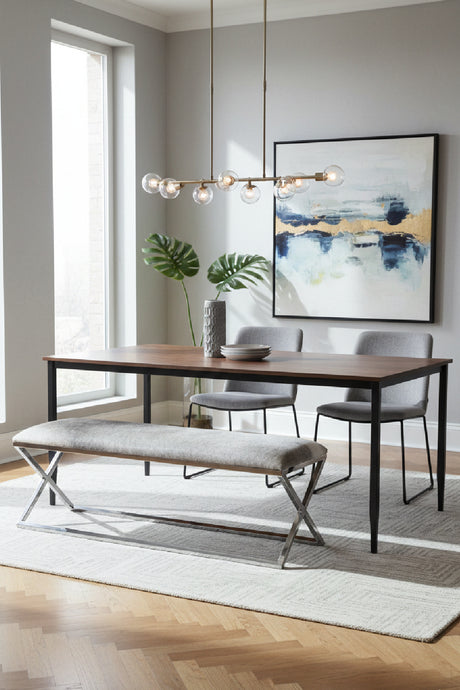 Gray Cowhide Bench | Novi Living Rossi | Oroa.com