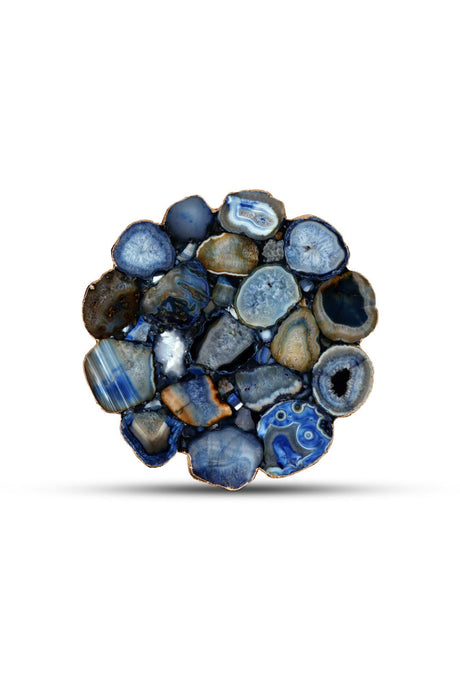 Modern European furniture - Blue Agate Stone Accent Table - www.oroa.com