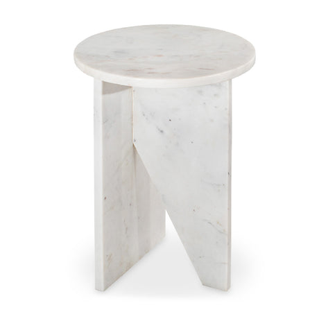 Modern European furniture - Round Marble Modern Accent Table - www.oroa.com