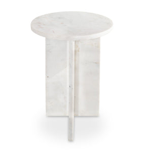 Modern European furniture - Round Marble Modern Accent Table - www.oroa.com