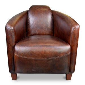 Modern European furniture - Brown Leather Club Chair - www.oroa.com