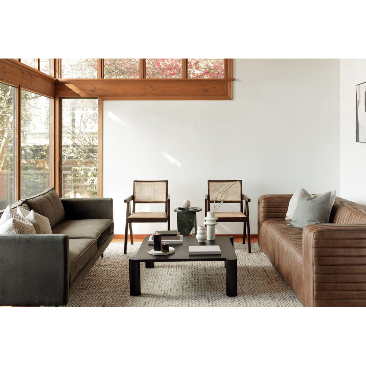 Modern European furniture - Channel-Stitched Leather Sofa - www.oroa.com