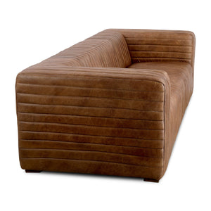 Modern European furniture - Channel-Stitched Leather Sofa - www.oroa.com