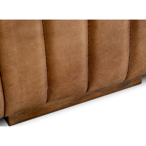 Modern European furniture - Channel-Stitched Leather Sofa - www.oroa.com