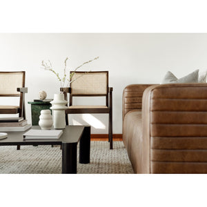 Modern European furniture - Channel-Stitched Leather Sofa - www.oroa.com