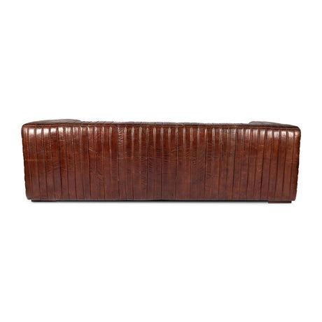 Modern European furniture - Channel-Stitched Leather Sofa - www.oroa.com