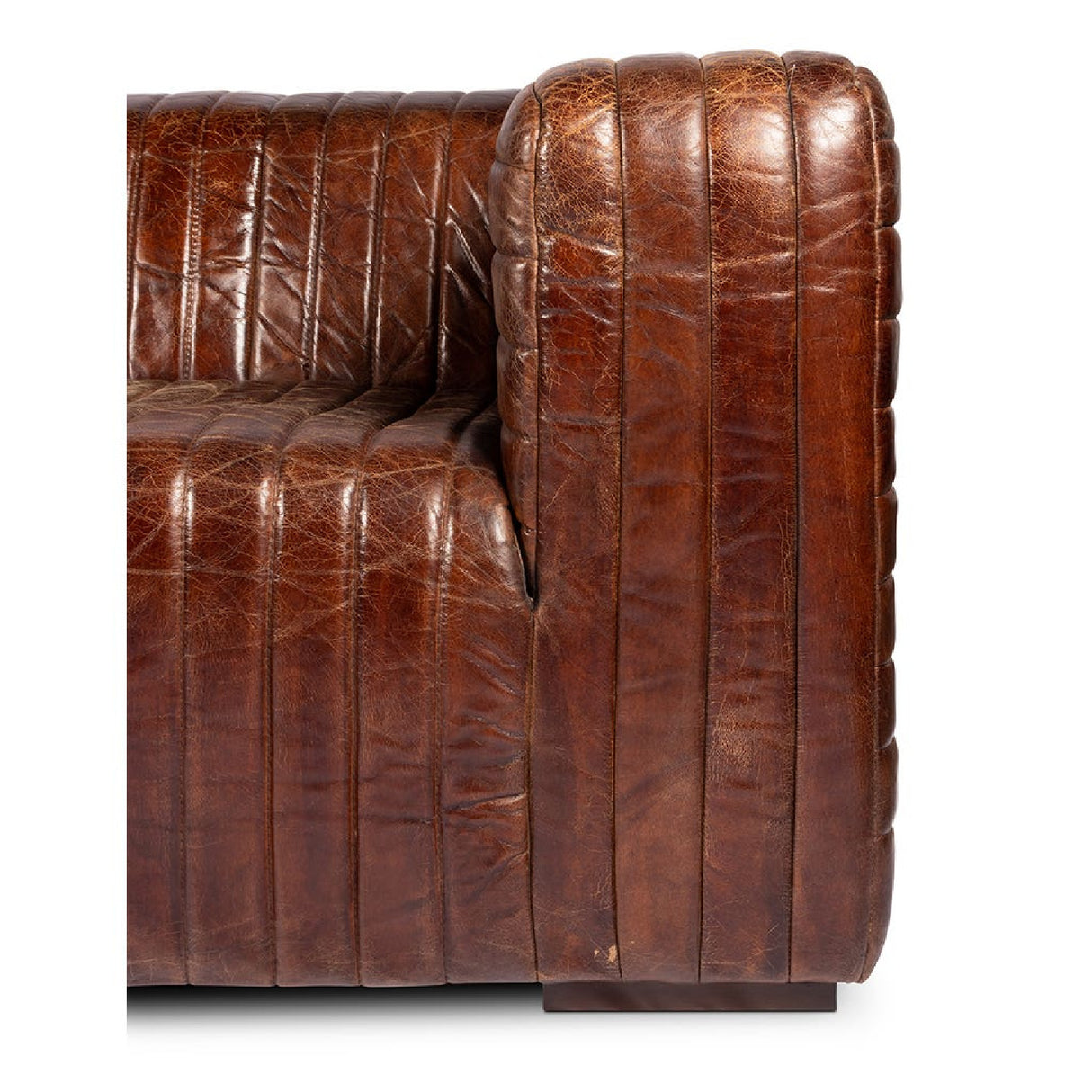 Modern European furniture - Channel-Stitched Leather Sofa - www.oroa.com