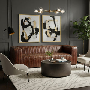 Modern European furniture - Channel-Stitched Leather Sofa - www.oroa.com