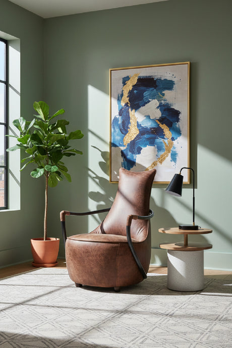 Brown Leather Club Chair | Novi Living Carlisle | Oroa.com