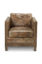 Modern European furniture - Brown Leather Studded Club Chair - www.oroa.com