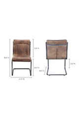 Modern European furniture - Brown Leather Dining Chair Set (2) - www.oroa.com