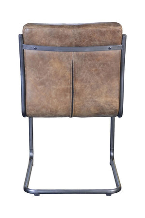 Modern European furniture - Brown Leather Dining Chair Set (2) - www.oroa.com