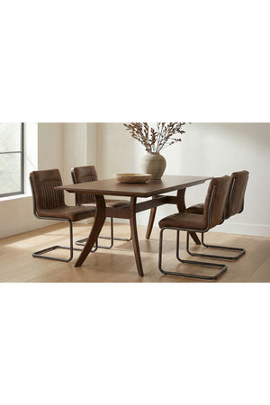 Modern European furniture - Brown Leather Dining Chair Set (2) - www.oroa.com