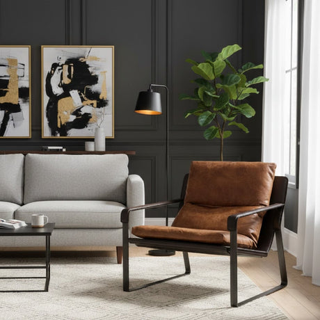 Modern European furniture - Leather Modern Classic Accent Chair - www.oroa.com