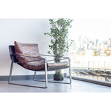 Modern European furniture - Leather Modern Classic Accent Chair - www.oroa.com