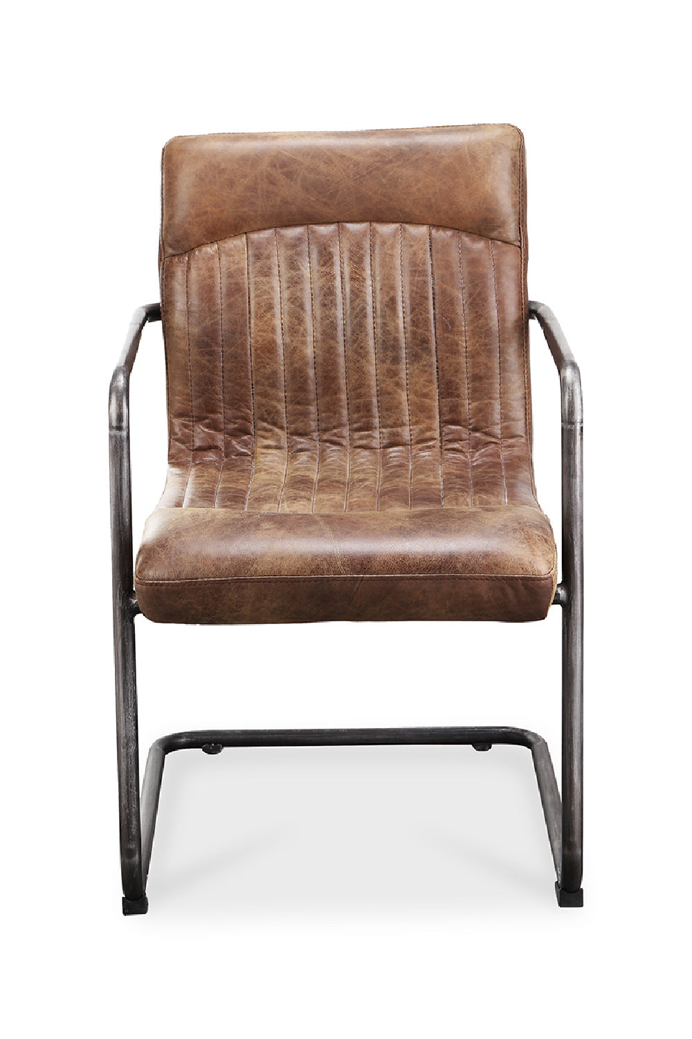 Modern European furniture - Brown Leather Lounge Armchair Set (2) - www.oroa.com