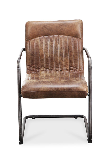 Brown Leather Lounge Armchair Set (2) | Novi Living Ansel | Oroa.com
