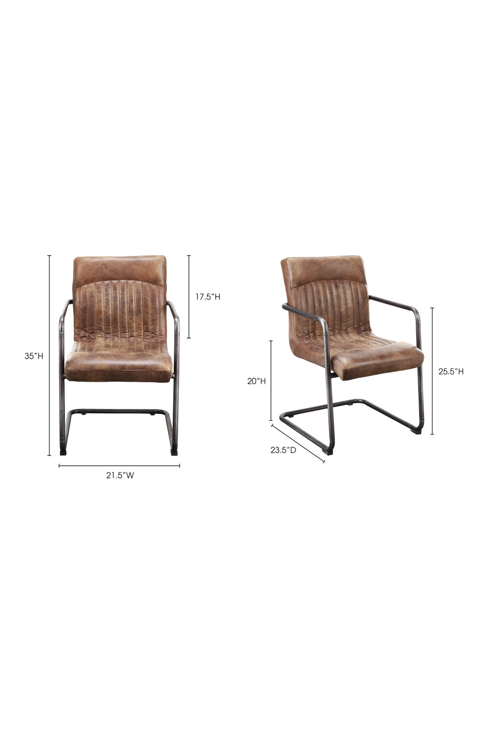 Modern European furniture - Brown Leather Lounge Armchair Set (2) - www.oroa.com