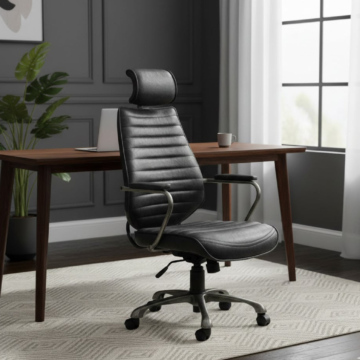 Modern European furniture - Adjustable Leather Office Chair - www.oroa.com