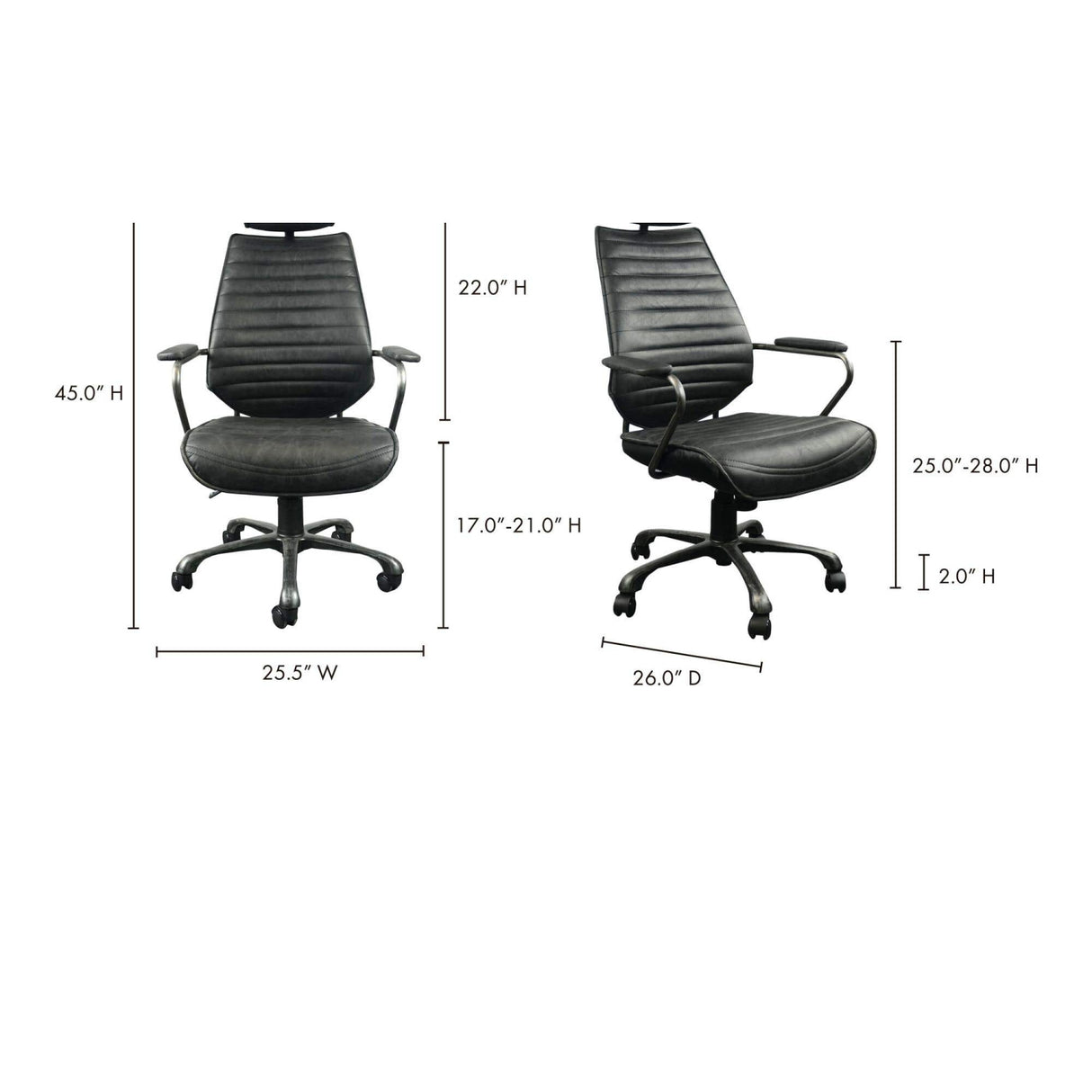 Modern European furniture - Adjustable Leather Office Chair - www.oroa.com