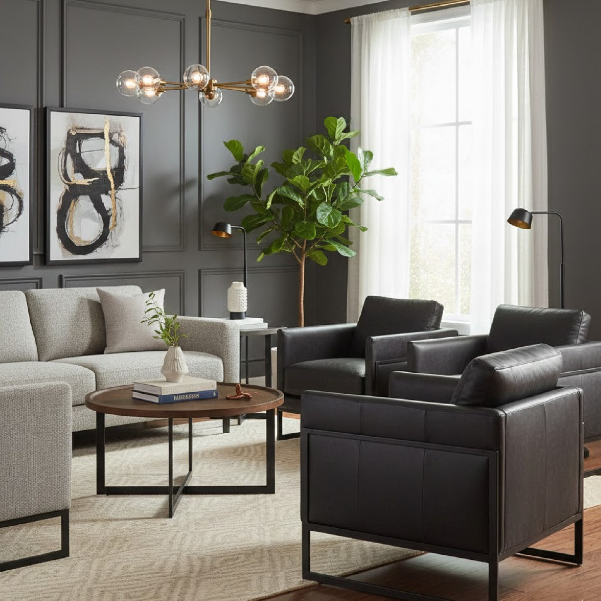 Modern European furniture - Leather Cantilevered Club Chair - www.oroa.com