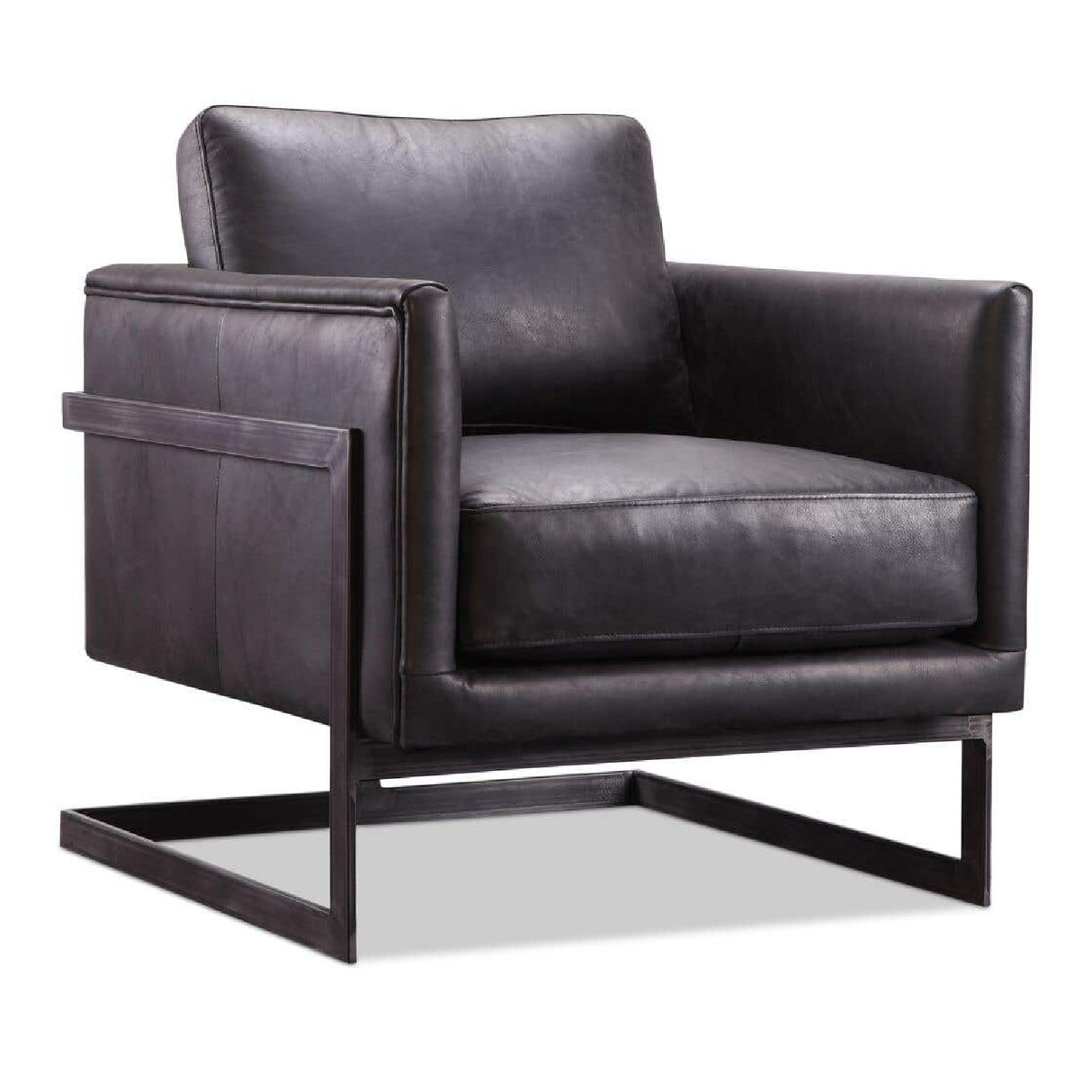 Modern European furniture - Leather Cantilevered Club Chair - www.oroa.com