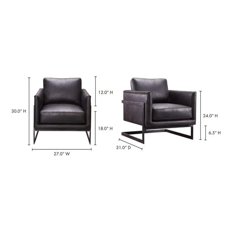 Modern European furniture - Leather Cantilevered Club Chair - www.oroa.com
