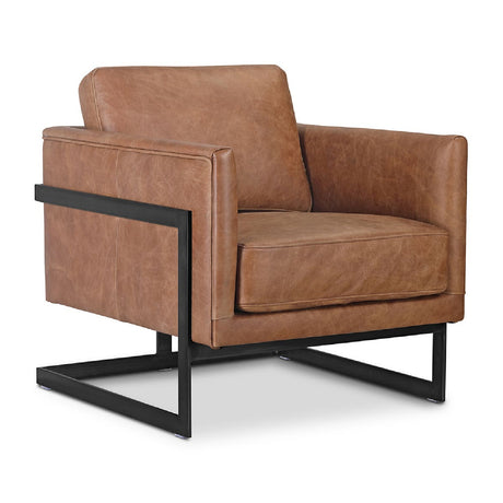 Modern European furniture - Leather Cantilevered Club Chair - www.oroa.com