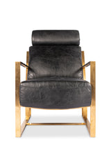 Modern European furniture - Black Leather Occasional Chair - www.oroa.com