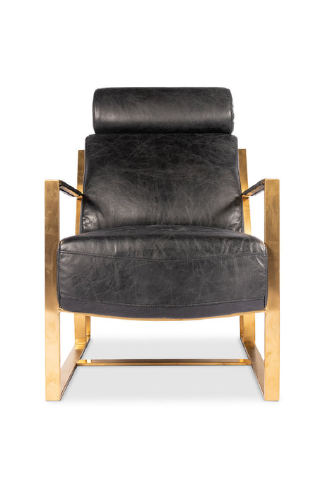 Modern European furniture - Black Leather Occasional Chair - www.oroa.com