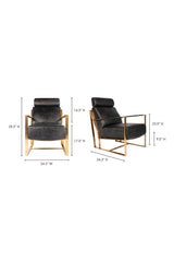 Modern European furniture - Black Leather Occasional Chair - www.oroa.com