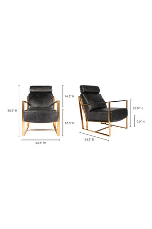 Black Leather Occasional Chair | Novi Living Paradiso | Oroa.com