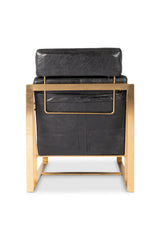 Modern European furniture - Black Leather Occasional Chair - www.oroa.com