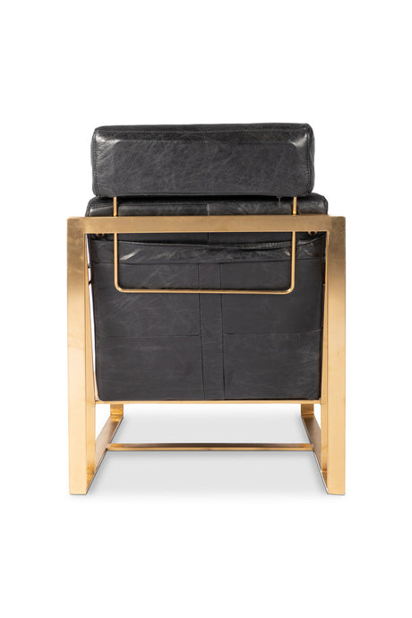 Modern European furniture - Black Leather Occasional Chair - www.oroa.com