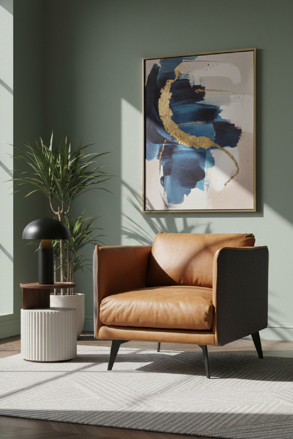 Brown Leather Lounge Armchair | Novi Living Messina | Oroa.com