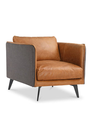 Brown Leather Lounge Armchair | Novi Living Messina | Oroa.com