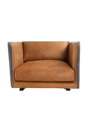 Brown Leather Lounge Armchair | Novi Living Messina | Oroa.com