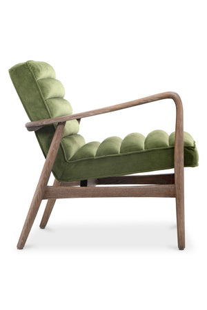 Modern European furniture - Green Velvet Tufted Lounge Chair - www.oroa.com