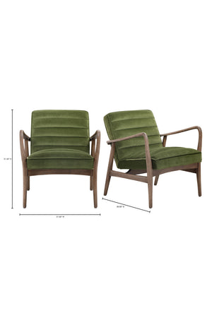 Modern European furniture - Green Velvet Tufted Lounge Chair - www.oroa.com