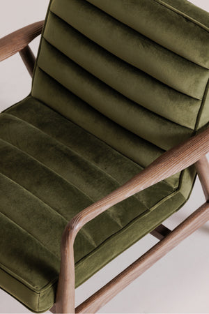 Modern European furniture - Green Velvet Tufted Lounge Chair - www.oroa.com