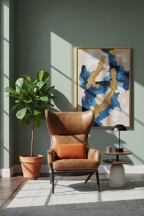 Brown Leather Wingback Accent Chair | Novi Living Amos | Oroa.com